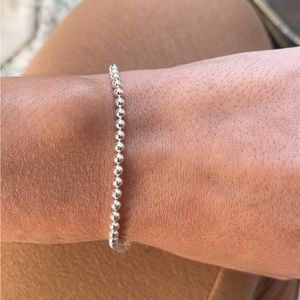 3mm beaded ball bracelet in sterling silver